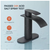 androme Waterfall 1-Handle Bathroom Faucet w/Deck Plate & Drain in Matte Black