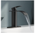 androme Waterfall 1-Handle Bathroom Faucet w/Deck Plate & Drain in Matte Black