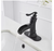 BWE 1-Hole 1-Handle Bathroom with Pop-Up Drain Faucet w/Deckplate in Matte Black