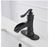 BWE 1-Hole 1-Handle Bathroom with Pop-Up Drain Faucet w/Deckplate in Matte Black
