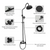 BWE Matte Black 2-Spray Round High-Pressure Wall Bar Shower Kit with Hand Shower