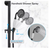 BWE Matte Black 2-Spray Round High-Pressure Wall Bar Shower Kit with Hand Shower