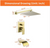 Single Handle Wall Mount Tub & Shower Faucet Waterfall Shower in Brushed Gold