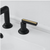 BWE 8 in. Widespread Double Handle Matte Black Bathroom Faucet with Drain