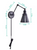 Hampton Bay 1-Light Black Plug-In/Hardwired Swing Arm Wall Lamp with 6 ft. Cord