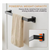 BWE 24" Modern Square Wall Mounted Bathroom Towel Bar Holder Rack in Matte Black