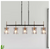LNC Echonalyri 35.4 in. W Black & Brass Island Chandelier with Glass Shades