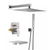 1-Handle 2.4 GPM Shower Set w/Waterfall 12" Square Shower Head in Brushed Nickel