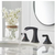 8" Widespread Double Handle Bathroom Faucet with Drain Kit Included, Matte Black