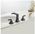 8" Widespread Double Handle Bathroom Faucet with Drain Kit Included, Matte Black