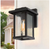 LNC 1-Light Black Modern Farmhouse Outdoor Wall Lantern Sconce with Glass Shade