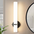KAISITE Modern LED Black Wall Sconce Frosted Cylindrical Acrylic Shade(Set of 2)