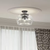 Merra 14 in. 3-Light Matte Black Semi-Flush Mount with Clear Glass Shade