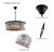 22" Modern 6-light Black Modern Farmhouse Crystal Drum Chandelier Pendant Light