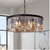 22" Modern 6-light Black Modern Farmhouse Crystal Drum Chandelier Pendant Light