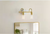 Hampton Bay Hensley 12.5 in. 2-Light Gold and Faux Marble Bathroom Vanity Light