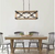 LNC 4-Light Brown Wood Farmhouse Chandelier w/Frosted Glass Raw & Iron Accents