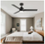 Breezary Alonso 48 in. Black Indoor Ceiling Fan with LED Light & Remote Control