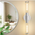 19.84 in 2-Light Chrome Vanity Light Fixture w/Clear Glass Shape Wall Mount Lamp