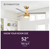 Fanimation FP6837BSMW Paget 52 in Indoor/Outdoor Ceiling Fan Brushed Satin Brass