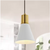 JONATHAN Y Apollo 6 in 1-Light Mid-Century Modern White/Brass Gold Pendant Light
