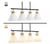 KAISITE 60-Watt 4-Light Black & Gold Shaded Island Light w/Frosted Glass Shades
