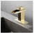 Waterfall Single Hole Single-Handle Low-Arc Bathroom Faucet in Brushed Gold