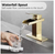 Waterfall Single Hole Single-Handle Low-Arc Bathroom Faucet in Brushed Gold