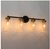 LNC Modern 30 in 4-Light Black & Brass Gold Bathroom Vanity Light w/Glass Shades