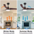 YUHAO Modern 42 in. Indoor Brown Woodgrain Ceiling Fan w/Integrated LED & Remote