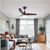 YUHAO Modern 42 in. Indoor Brown Woodgrain Ceiling Fan w/Integrated LED & Remote