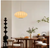 1-Light White Modern Natural Silk Lantern-style Pendant Light w/Rib Fabric Shade