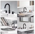 Double handle 8 in. Widespread 3-Hole Bathroom Sink Faucet in Matte Black