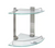 MODONA 9.5 in. W Double Glass Corner Shelf w/Pre-Installed Rails in Satin Nickel