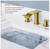 androme 8" Widespread Double Handle Bathroom Faucet w/Metal Drain - Brushed Gold