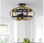 18.9 in. 3-Light Black and Gold Open Cage Shade Semi-Flush Mount Ceiling Light