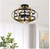 18.9 in. 3-Light Black and Gold Open Cage Shade Semi-Flush Mount Ceiling Light