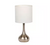 CRAFTMADE 17.25" Brushed Nickel Contemporary Table Lamp w/White Fabric Shade