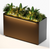 GSK 30" L Black LED Metal Rectangular Flower Box Planter with Light Strips