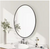 24 in. W x 36 in. H Oval Metal Framed Wall Bathroom Vanity Mirror Black