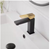 BWE Single Handle Single Hole Low-Arc Bathroom Faucet in Matte Black & Gold