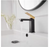 BWE Single Handle Single Hole Low-Arc Bathroom Faucet in Matte Black & Gold