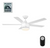 HDC Merwry 48 in Integrated LED Indoor White Ceiling Fan with Light Kit & Remote