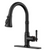 androme 1-Handle Pull Down Sprayer Kitchen Faucet High Arc Spout in Matte Black