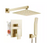 1-Spray High Pressure Shower Faucet Set with Hand Shower & Valve in Brushed Gold