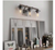 LNC Weyland Farmhouse Rust Black Bathroom Vanity Light w Faux Wood Accents