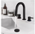Black Double Handle 8" Widespread Bathroom Sink Faucet 3-Hole w/Pull Out Sprayer