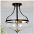 Uolfin Modern Farmhouse Bowl Semi-Flush Mount Lighting with Clear Glass Shade
