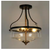 Uolfin Modern Farmhouse Bowl Semi-Flush Mount Lighting with Clear Glass Shade