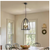 4-Light Black Rustic Lantern Pendant Chandelier w/Chain Open Frame Hanging Light